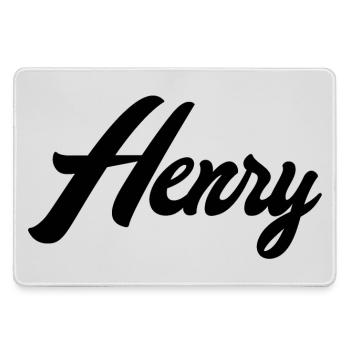 Henry Name Schwarz - Mousepad groß für Gamer - Grau - Vorne