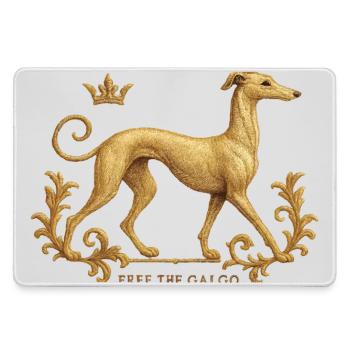 Free the Galgo - Embroidery Nr01 - Large Gaming Mouse Mat - grey - Front