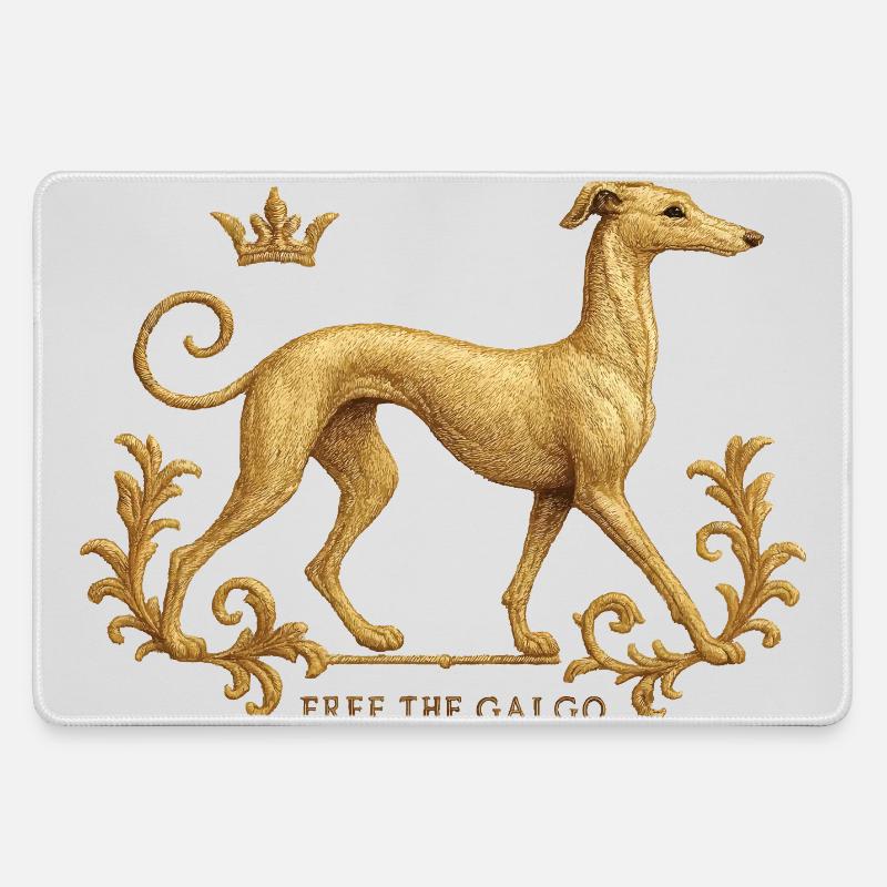 Libérez le Galgo - Broderie n°01 - Grand tapis de souris gamer - bruyère