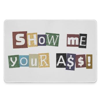 SYMA Letter Collage - Mousepad groß für Gamer - Grau - Vorne