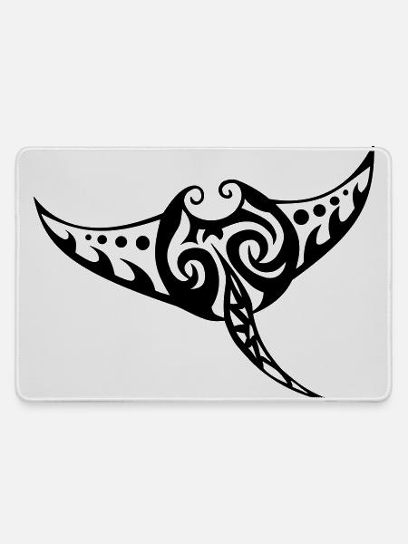 Manta Rochen - Mousepad groß für Gamer - Grau