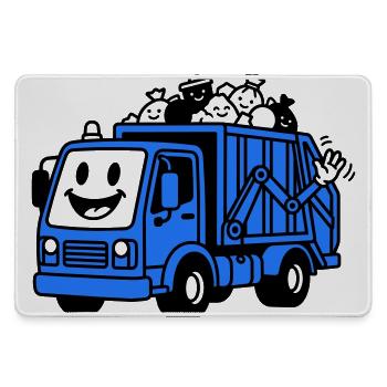 Garbage truck children - Large Gaming Mouse Mat - grey - Front