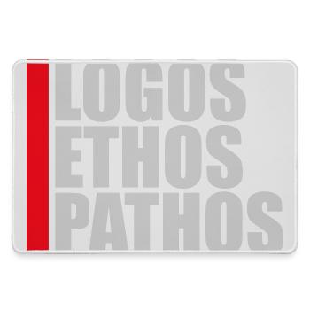 Logos Ethos Pathos Rhetorik Philosophie Student - Mousepad groß für Gamer - Grau - Vorne