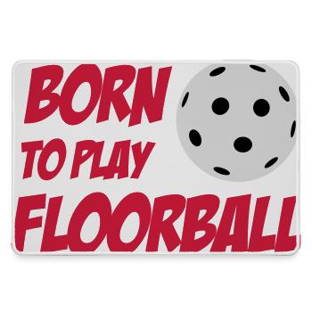 Born To Play Floorball - Large Gaming Mouse Mat - grey - Front