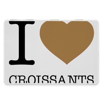 I LOVE CROISSANTS Frankreich Brötchen - Mousepad groß für Gamer - Grau - Vorne