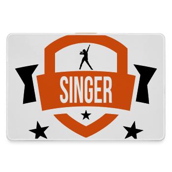 Sänger - Sing 🎤 - Mousepad groß für Gamer - Grau - Vorne