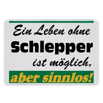 Traktor , Trecker , Schlepper Leben sinnlos .(25) - Mousepad groß für Gamer - Grau - Vorne