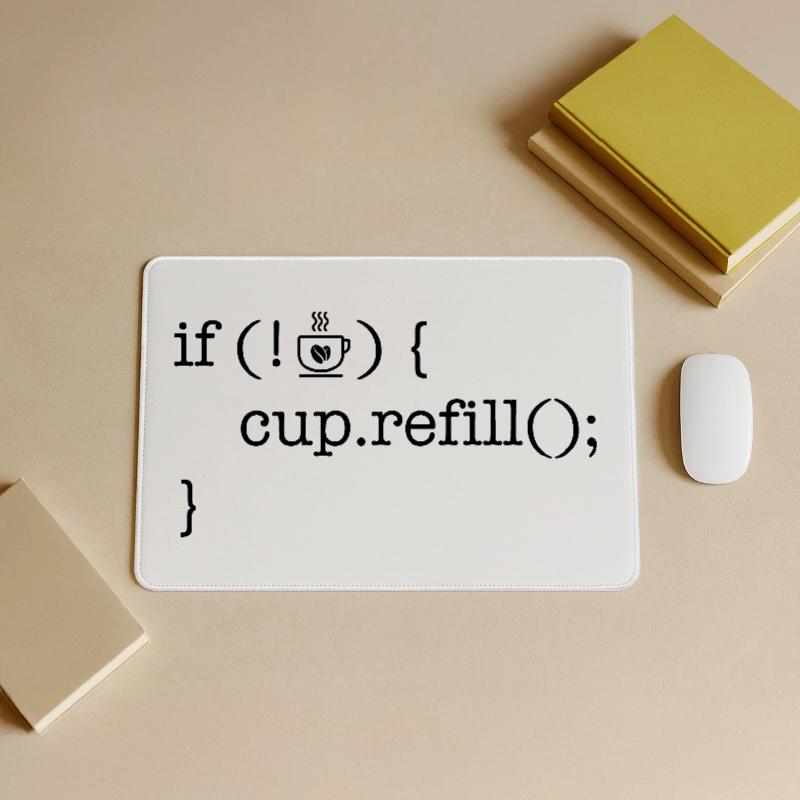 Coffee code software developer humor Large Gaming Mouse Mat