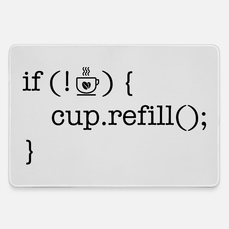 Coffee code Programmierer Kaffee Liebhaber Humor - Mousepad groß für Gamer - Grau