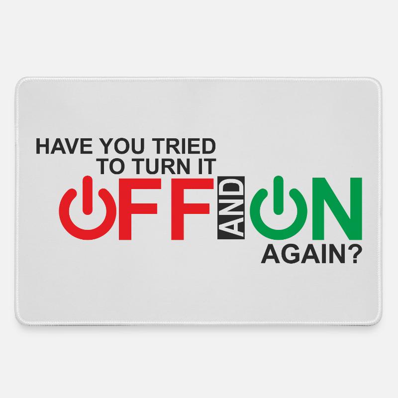 Vibrant Power Button Typography Design - Large Gaming Mouse Mat - grey