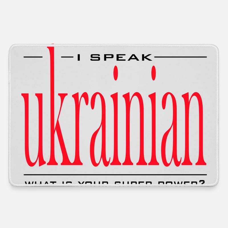 Super Power Ukrainian - Large Gaming Mouse Mat - grey