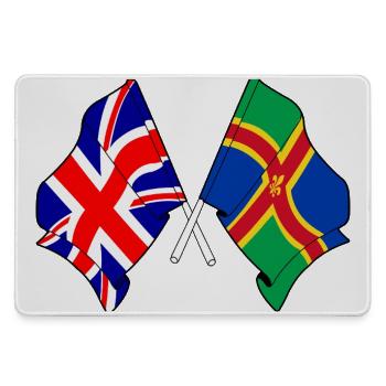 Lincolnshire flag + Great Britain - Large Gaming Mouse Mat - grey - Front