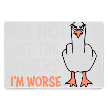 Mittelfinger Möwe Im Not Like The Others I'm Worse - Mousepad groß für Gamer - Grau - Vorne