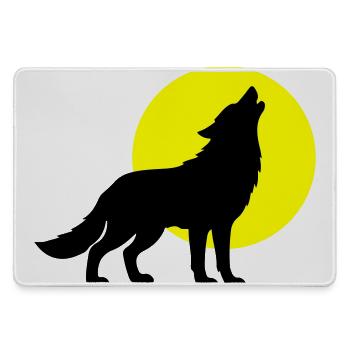 Wolf Silhouette - Mousepad groß für Gamer - Grau - Vorne