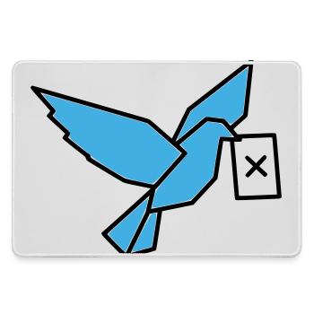 Brieftaube Wahlzettel Vogel Bunt - Mousepad groß für Gamer - Grau - Vorne