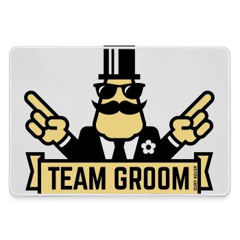 Teambräutigam (Junggesellenabschied mit dem Zeigen 3C) - Mousepad groß für Gamer - Grau - Vorne