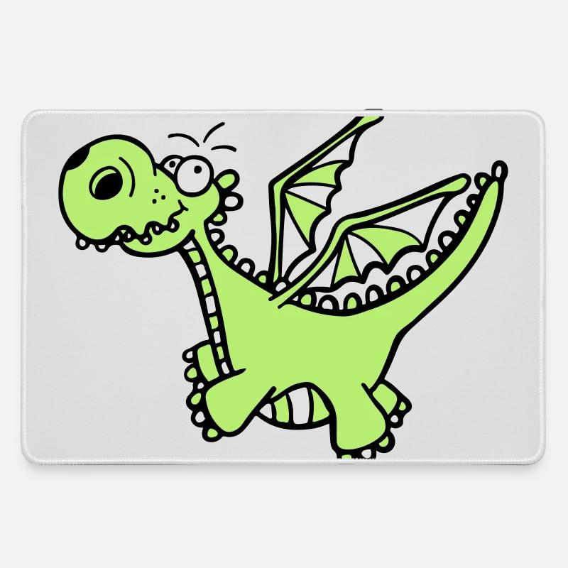 Mächtiger Drache - Mousepad groß für Gamer - Grau