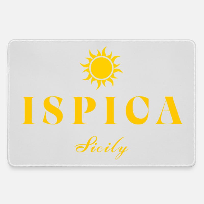 Ispica Sicily Suncrest Logo - Large Gaming Mouse Mat - grey