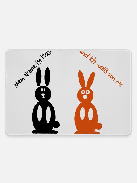 Witzige Kaninchen Hasen Hasis - Mousepad groß für Gamer - Grau