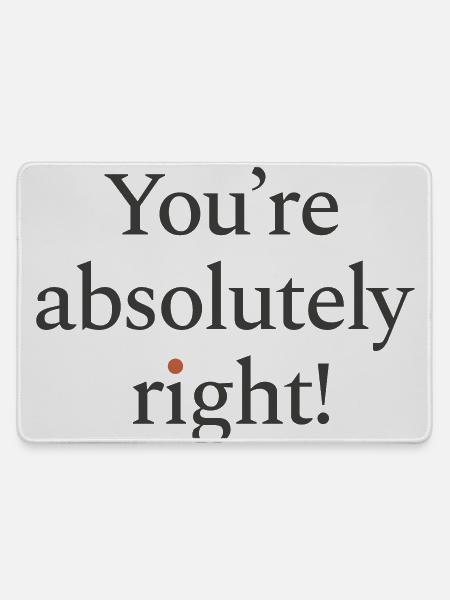You're absolutely right - Mousepad groß für Gamer - Grau