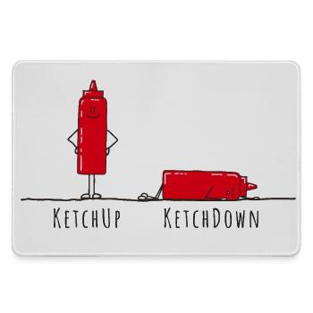 Ketchup - Ketchdown, pun - Large Gaming Mouse Mat - grey - Front