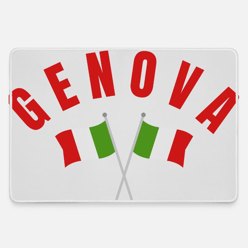 Genova Italian Flags - Large Gaming Mouse Mat - grey