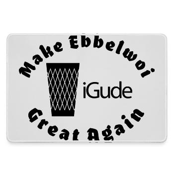 iGude Geripptes Great Again Ebbelwoi - Mousepad groß für Gamer - Grau - Vorne