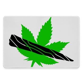 Grünes Blatt-Silhouette-Design - Mousepad groß für Gamer - Grau - Vorne