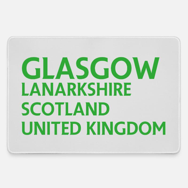 Glasgow – Scotland Textdesign - Large Gaming Mouse Mat - grey