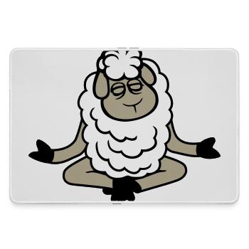 mouton détendu paisible yoga lotus méditation - Grand tapis de souris gamer - bruyère - Devant