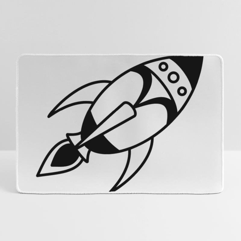 Fusée spatiale rétro – Conception de vaisseau spatial Grand tapis de souris gamer