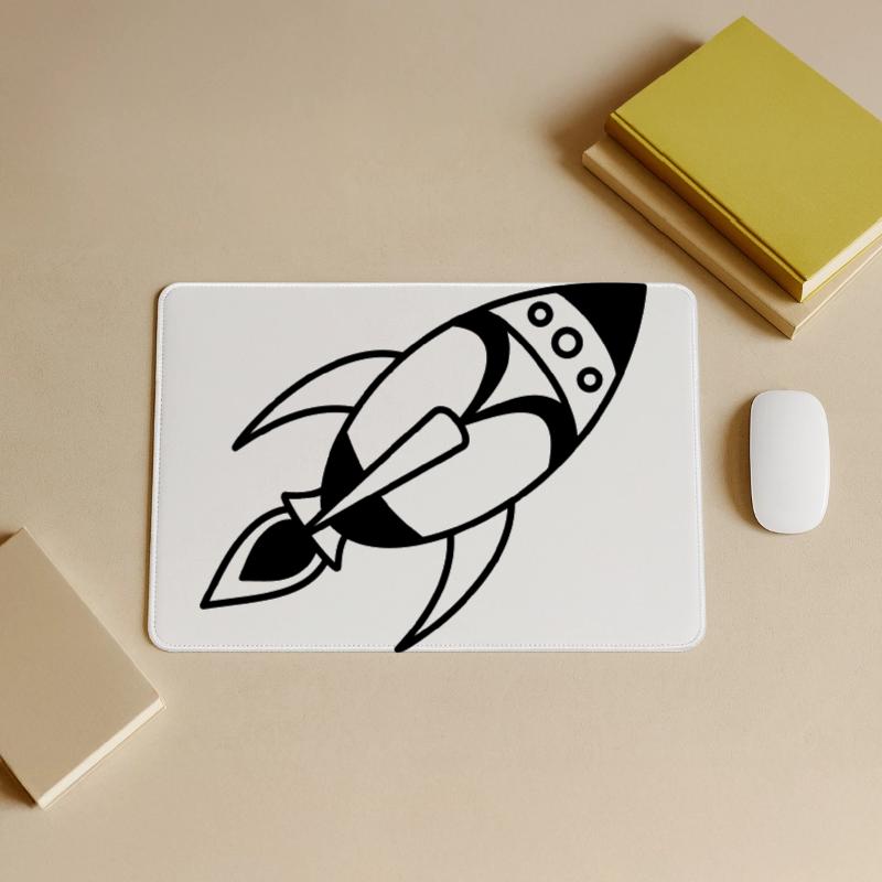 Fusée spatiale rétro – Conception de vaisseau spatial Grand tapis de souris gamer
