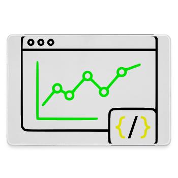 Web Analysis Chart Coding Browser Vector - Large Gaming Mouse Mat - grey - Front