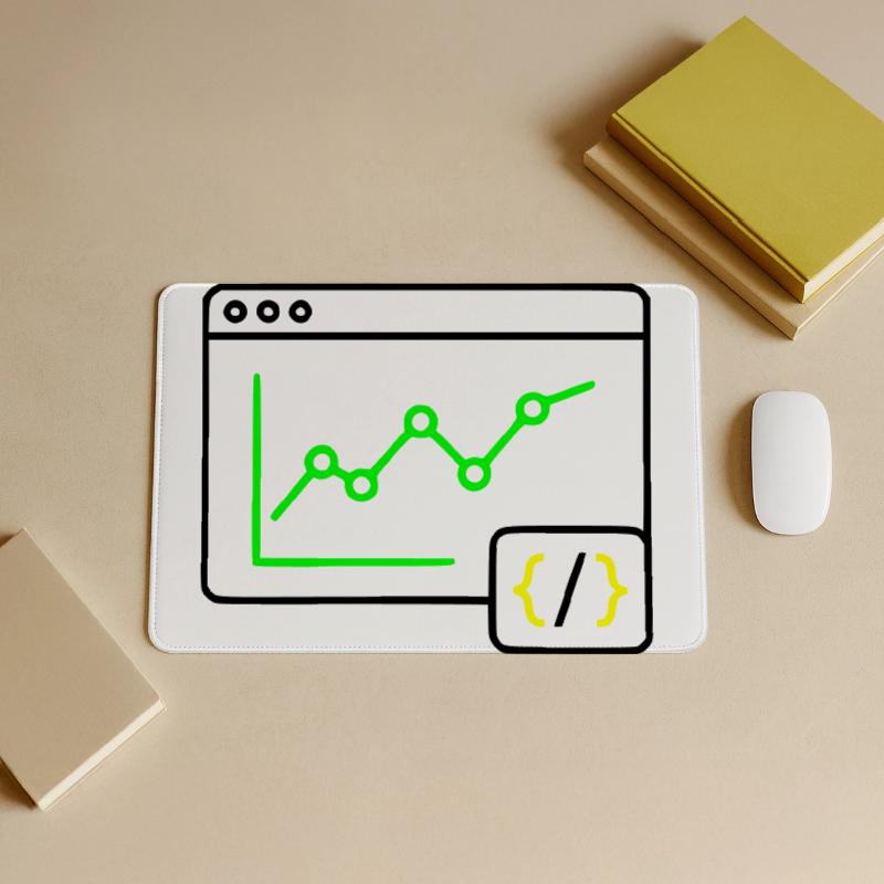 Web Analyse Chart Coding Browser Vektor Mousepad groß für Gamer