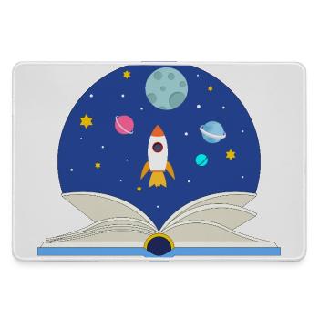 Livre ouvert avec scène spatiale, imagination et Avent - Grand tapis de souris gamer - bruyère - Devant