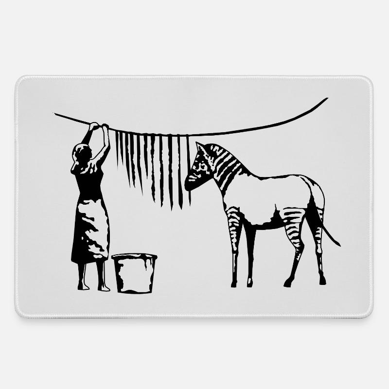 Funny Zebra Stripes - Large Gaming Mouse Mat - grey