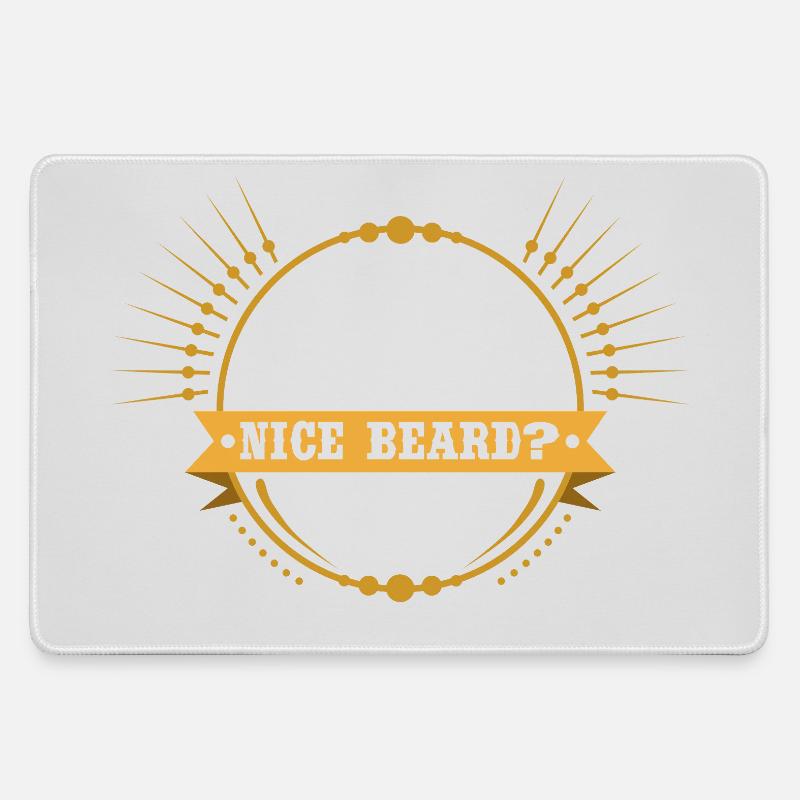You Said Nice Beard? Funny Beard Man Gift - Large Gaming Mouse Mat - grey