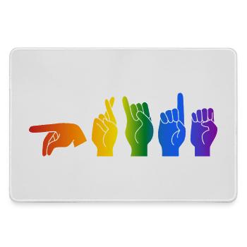 ASL Pride I - Farben der Pride-Flagge - Mousepad groß für Gamer - Grau - Vorne