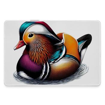 Mandarin duck - Large Gaming Mouse Mat - grey - Front