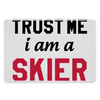 Trust me I am Skier - Mousepad groß für Gamer - Grau - Vorne