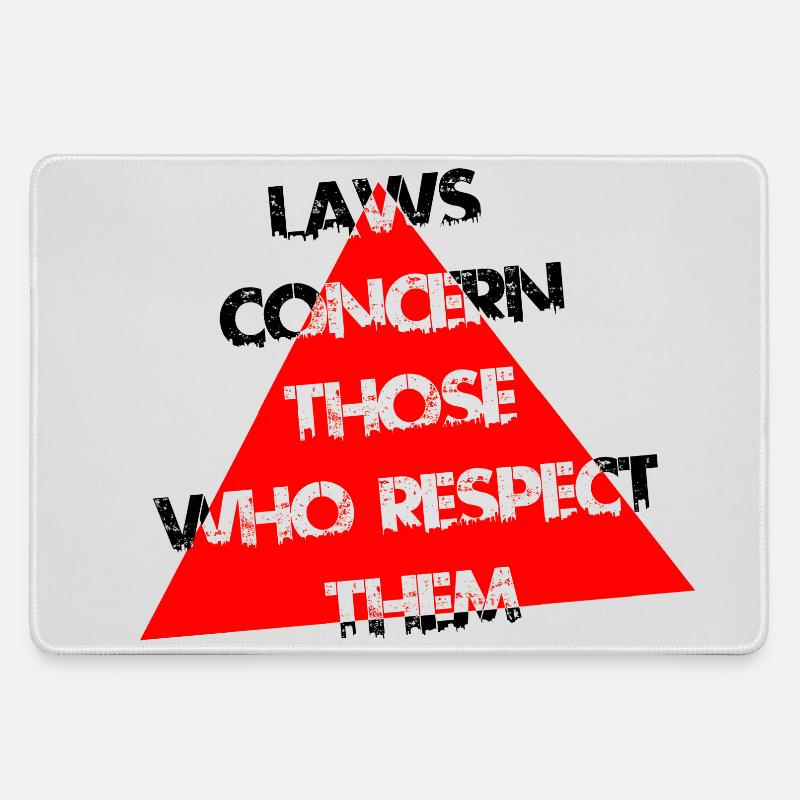 Red Triangle Distress Typography - Large Gaming Mouse Mat - grey