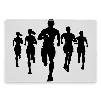 Marathon Runners Team Silhouette Marathon - Large Gaming Mouse Mat - grey - Front