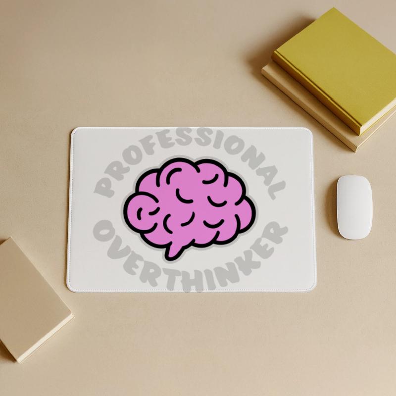 Professional Overthinker Funny Brooding Anxiety Logo Large Gaming Mouse Mat