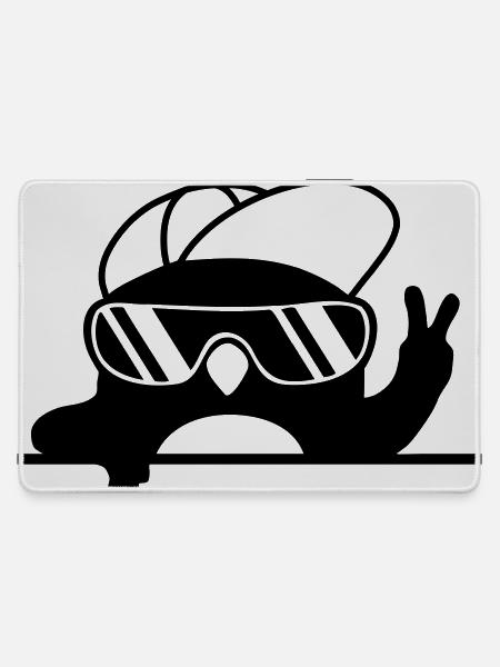 Peacezeichen cooler Pinguin Handzeichen - Mousepad groß für Gamer - Grau