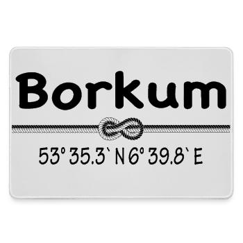 Koordinaten Borkum - Mousepad groß für Gamer - Grau - Vorne