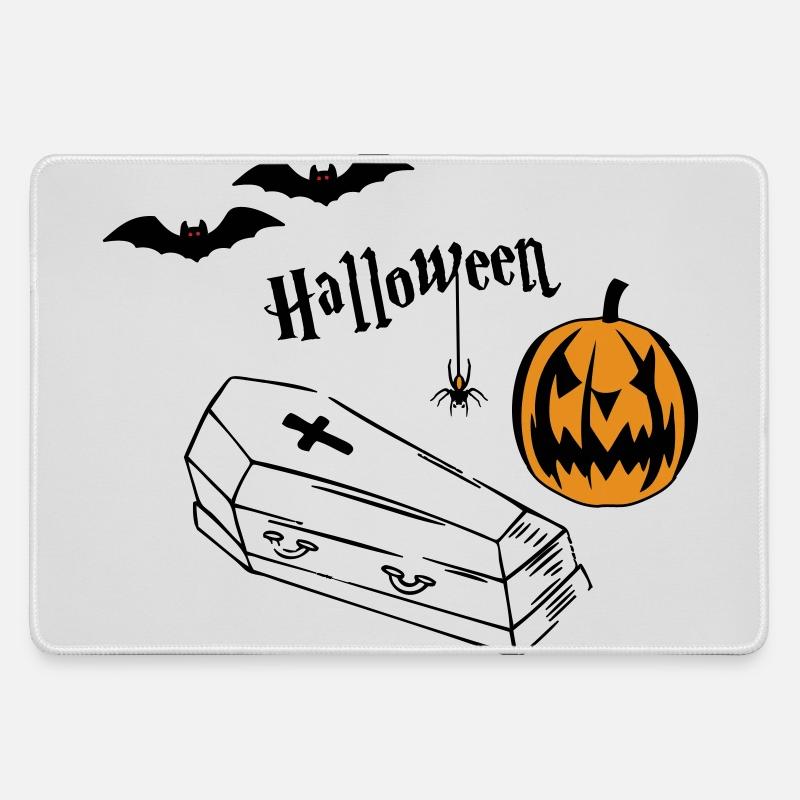 Halloween Pumpkin Silhouette - Large Gaming Mouse Mat - grey