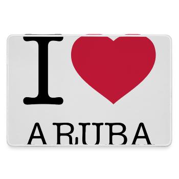 I LOVE ARUBA - Mousepad groß für Gamer - Grau - Vorne