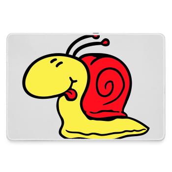 Snail cheeky tongue sticking out quickly small - Large Gaming Mouse Mat - grey - Front