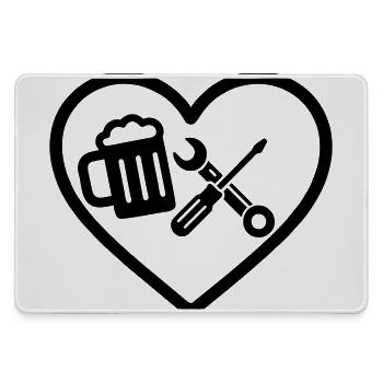 Heart Beer DIY Humor - Large Gaming Mouse Mat - grey - Front
