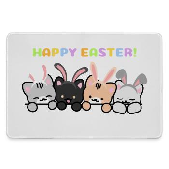 Cats with Rabbit Ear Bands - Large Gaming Mouse Mat - grey - Front